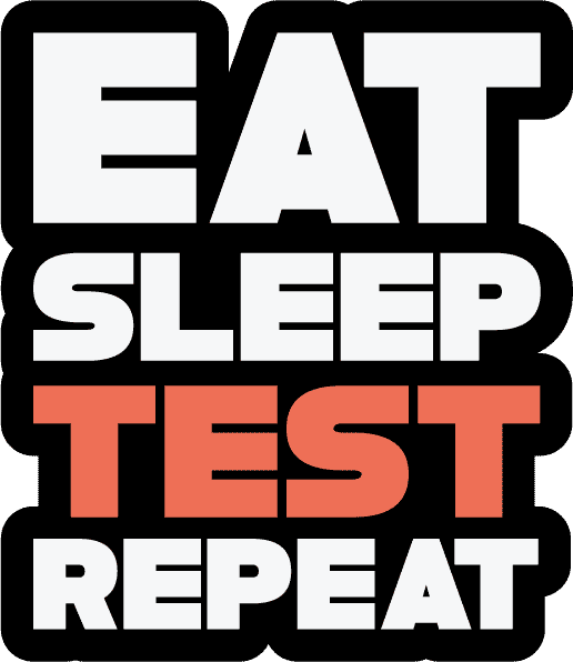 Eat Sleet Test Repeat_Vermilion Laptop Stickers