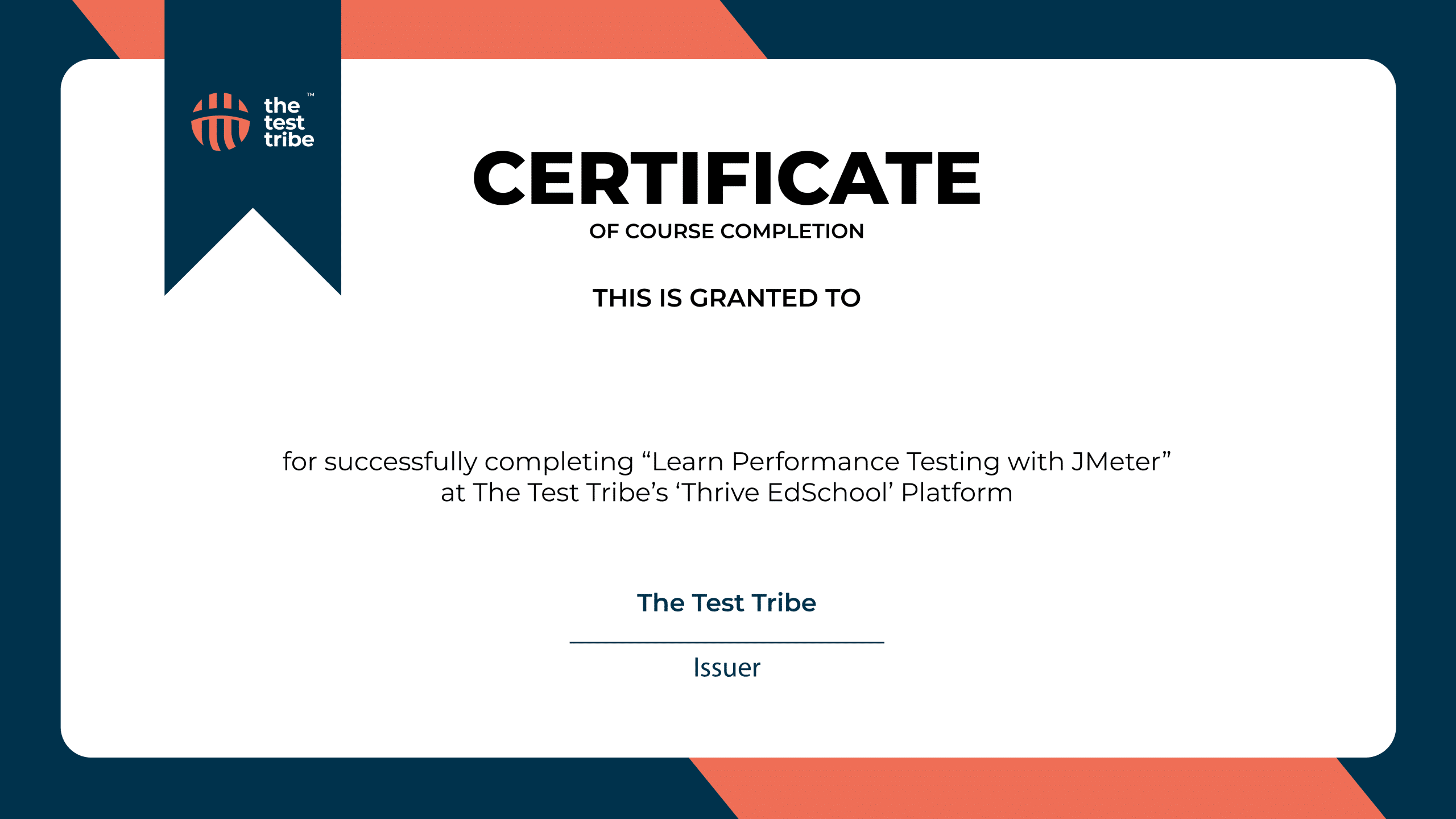 Learn Performance Testing with JMeter certificate