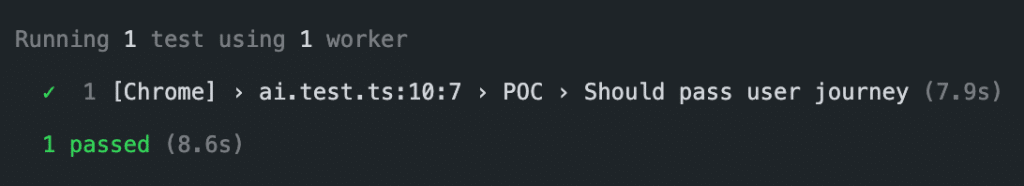 Running test in ZeroStep