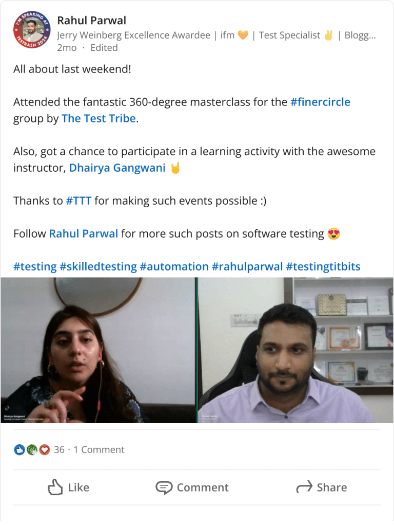 Rahul Parwal with Dherya Finer Circle Review Li