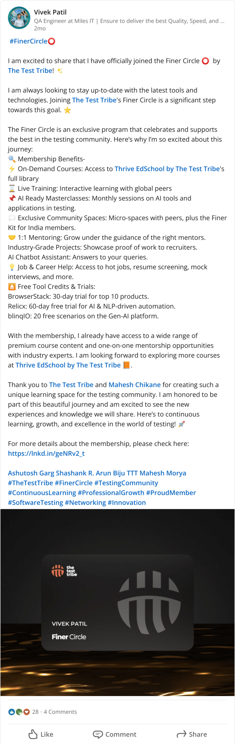 Vivek Patil Finer Circle Review Li